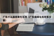 广东什么麻将有七小对（广东麻将七大对多少番）