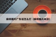 麻将图片广东话怎么打（麻将图片叫法）