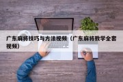 广东麻将技巧与方法视频（广东麻将教学全套视频）